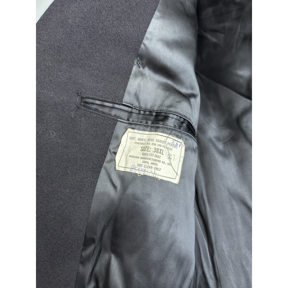 VTG U.S. Navy Mens Double Breasted 100% Wool Gold Button Peacoat Navy Blue 38XL - Picture 7 of 13